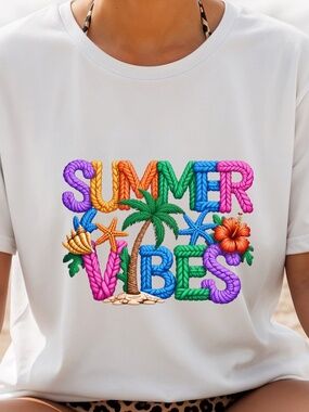 Summer Vibes t-shirt Colorful. Ready for Vacation Pick 1 New XXL 2XL 3XL